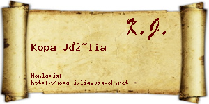 Kopa Júlia névjegykártya